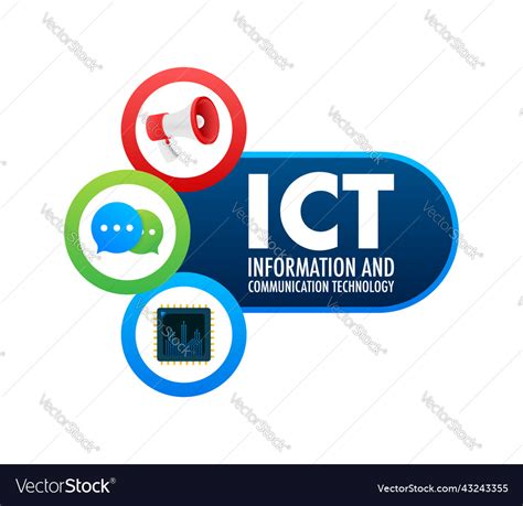 Ict Great Design For Any Purposes Royalty Free Vector Image