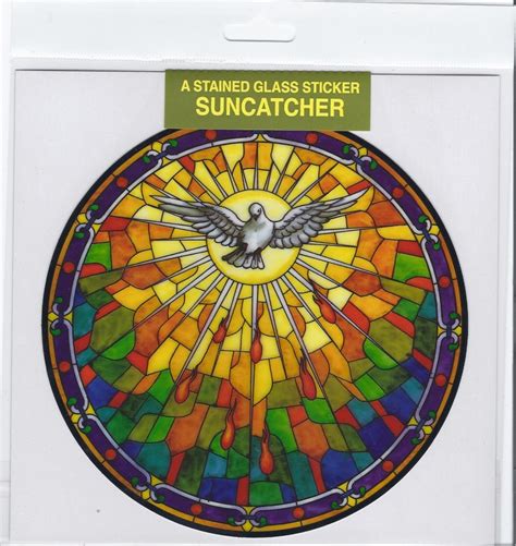 Stained Glass Static Window Cling Sun Catcher Holy Spirit