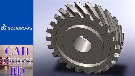 Helical Gear Design In Solidworks Youtube