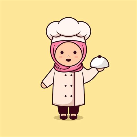 Premium Vector Chef Muslim Woman In Hijab Vector