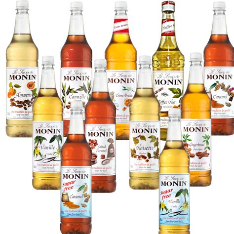 Monin Coffee Syrups Litre Bottles As Used By Costa Coffee