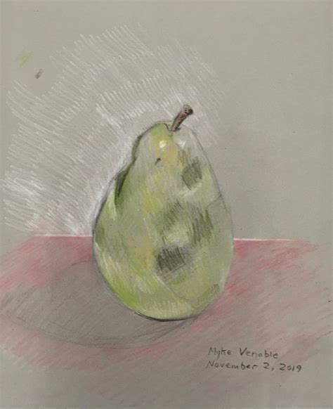 Myke Venable Pear Study Pastel On Paper X In Drawings