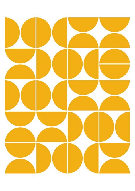 Mid Century Modern Geometric 04 Yellow Wallpaper By Geometric Mid