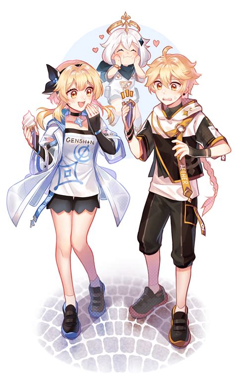 Aether And Lumine In Modern Clothes Genshin Impact Hoyolab