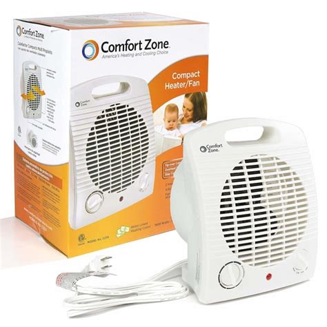 Comfort Zone 1500 Watt Fan Compact Personal Electric Space Heater In