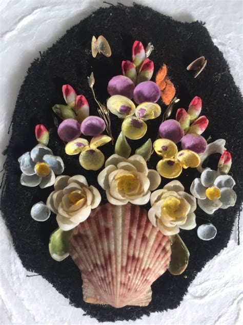 A Delicate Bouquet Vintage Seashell Flowers Dyed Shells With A Calico