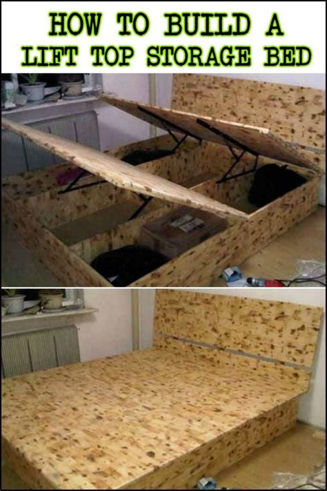 The solution is a hydraulic spring system to lift the bed for easy acces of the storage space underneath it. DIY Lift Top Storage Bed | Your Projects@OBN | Diy storage ...