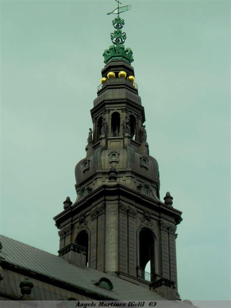 Detalle Torre Edificio Christiansborg The Danish Parlamentcopenhague