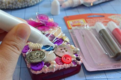 Decoden Purple And Pink Button Phone Case With Mod Podge Collage Clay