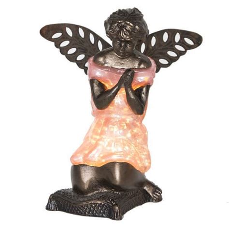 Pink Mercury Glass Praying Angel Accent Lamp Reflections By Claudia