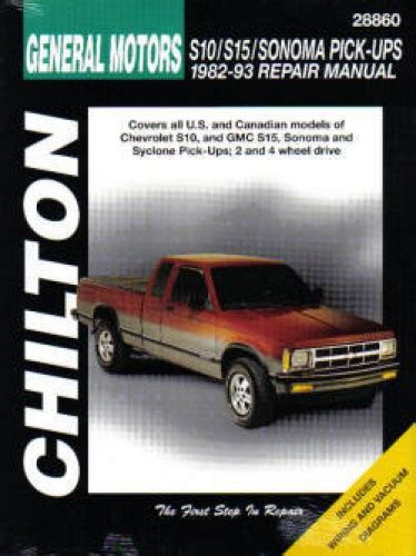 Chilton Gm S10 S15 Sonoma Pick Ups 1982 1993 Repair Manual