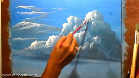 How To Paint Clouds In Acrylic Instructional Painting Lesson By Jm