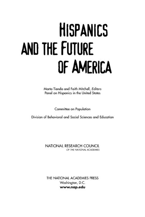 Front Matter Hispanics And The Future Of America The National Academies Press