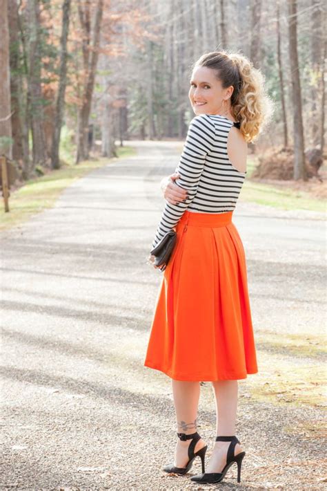 End Of Autumn Orange Skirt Sewing Projects Orange Maxi Skirt Outfit