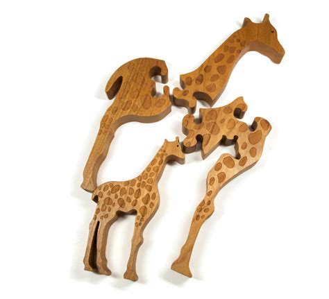 Wooden Giraffe Puzzle Wooden Giraffe Toy Giraffe Puzzle Etsy Uk