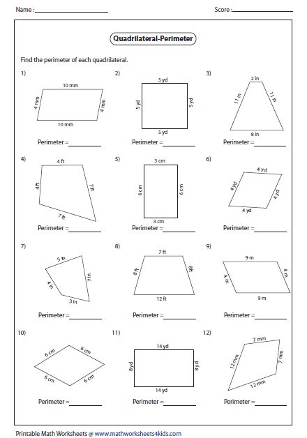 Find Perimeter And Area Worksheets