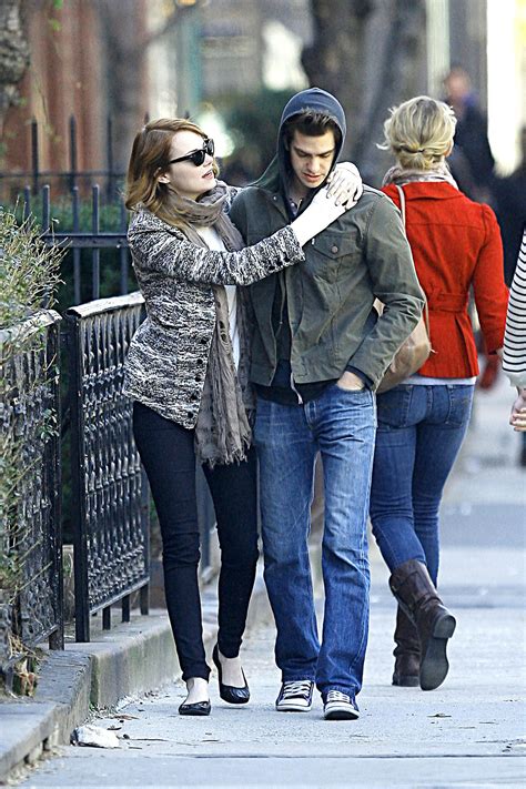 emma stone and andrew garfield sharing a kiss in new york hawtcelebs