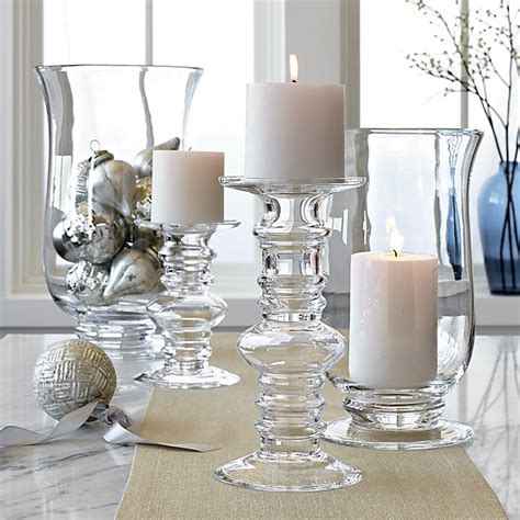 Barlow Tall Clear Glass Pillar Candle Holder In Candle