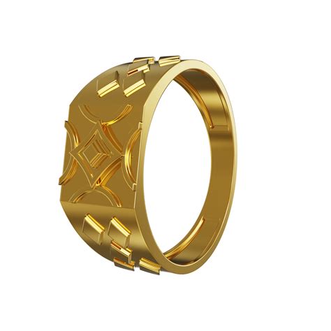 Plain Hexagon Design Gold Ring 01 01 Spe Goldchennai