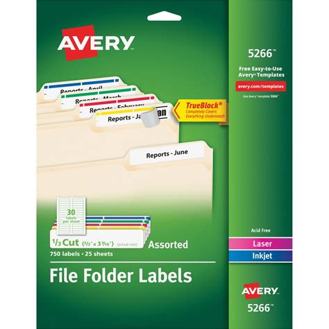 Avery 5266 Label Template Colonarsd7 Pertaining To Hanging File