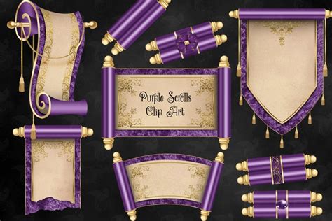 Purple Scrolls Clipart