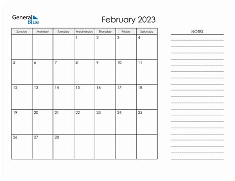 February 2023 Monthly Calendar Pdf Word Excel