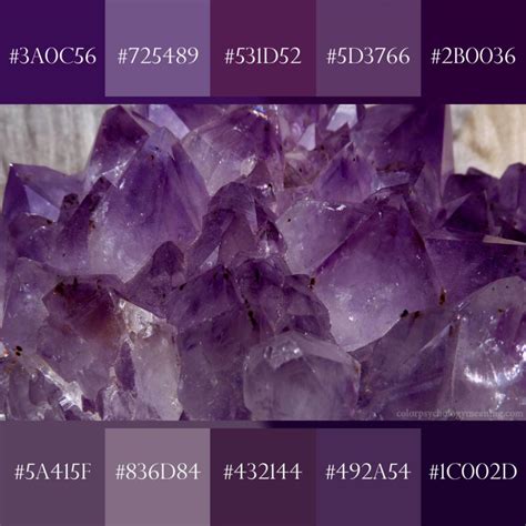 Shades Of Purple And Names With Hex Rgb Color Codes Amethyst Color