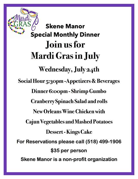 Monthly Dinner July 2019 Skene Manor