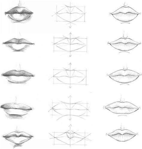 I found that a good way to do this, is to go through a list of tips about drawing these shapes, and show you some examples. how to draw lips step by step with pencil | frontal view ...