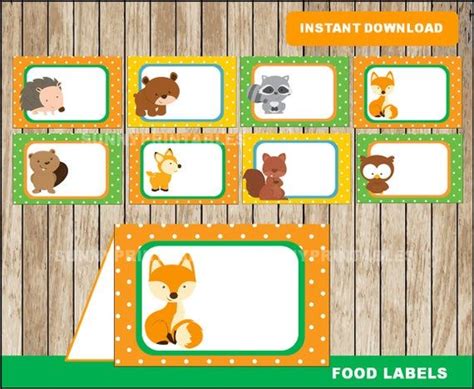 Fall place card holders ~ learn how to make these gorgeous fresh rosemary wreath place card holders. Woodland food labels printable Woodland tent cards ...