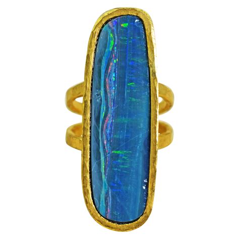 22kt Gold And Black Opal Ring At 1stdibs