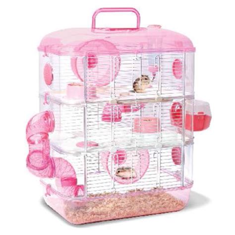 Jolly Storey Crystal Hamster Cage In Pink Nekojam Com Hamster Cage Hamster Cages
