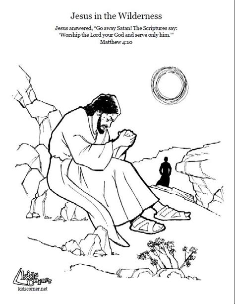 Jesus In The Wilderness Coloring Page Churchgistscom
