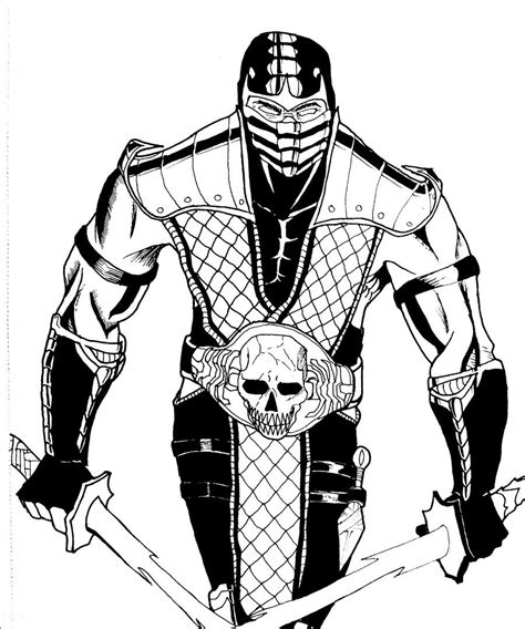 Scorpion And Sub Zero Coloring Pages Coloring Pages