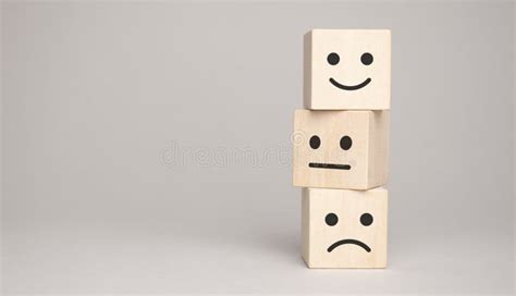 Wooden Blocks With The Happy Face Smile Face Symbol Symbol On The Table