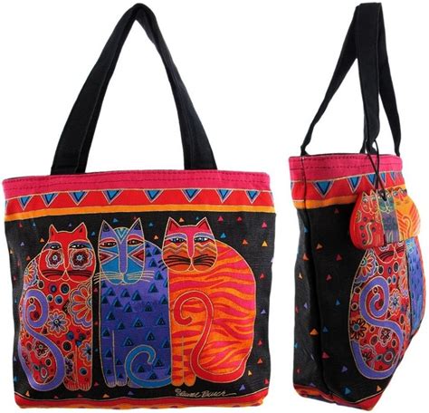 Five Beautiful Laurel Burch Cat Print Tote Handbags Mini Tote Bag