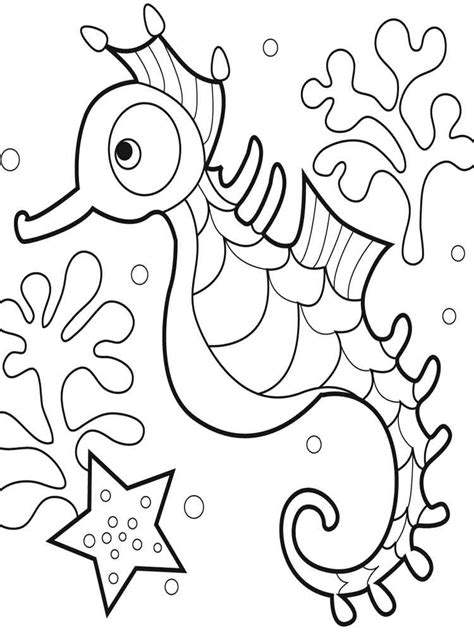 Mermaid Seahorse Coloring Pages