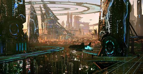Artwork Digital Art Fantasy Art City Futuristic Science Fiction Riset
