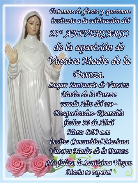 InvitaciÓn A La PeregrinaciÓn Santuario Virgen De La Pureza