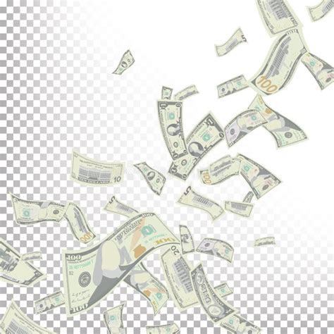 Flying Dollar Banknotes Vector Cartoon Money Bills Banknotes Falling