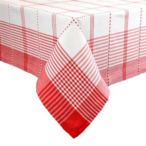 Red And White Country Plaid Checkered Tablecloth 60 X 120 Walmart