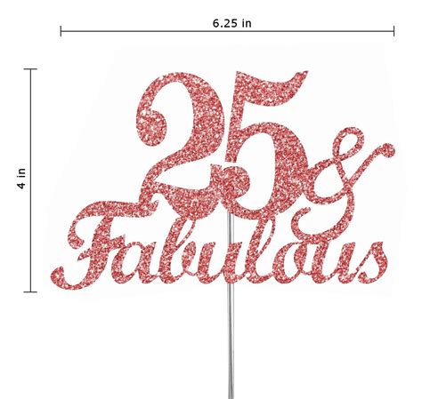 25th Birthday Cake Topper 25 And Fabulous Cake Topper Double Etsy