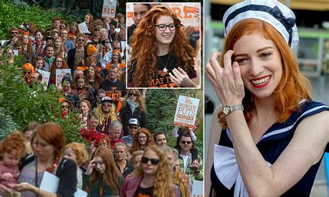 Ginger Rally In Melbourne Attracts Hundreds Of Redheads Daily Mail Online