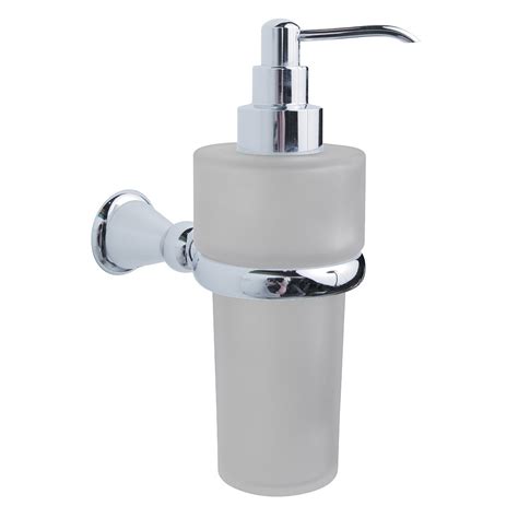 Buy glass soap dispensers online at thebathoutlet � free shipping on orders over $99 � save up to 50%! Sintra - Frosted Glass Liquid Soap Dispenser in Chrome ...