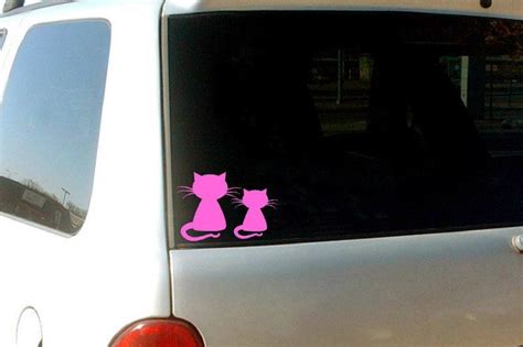 Car Cat Decals Cat Decals Pink Cat Stickers Car Window Decals Cat Stickers Pussycat Decals