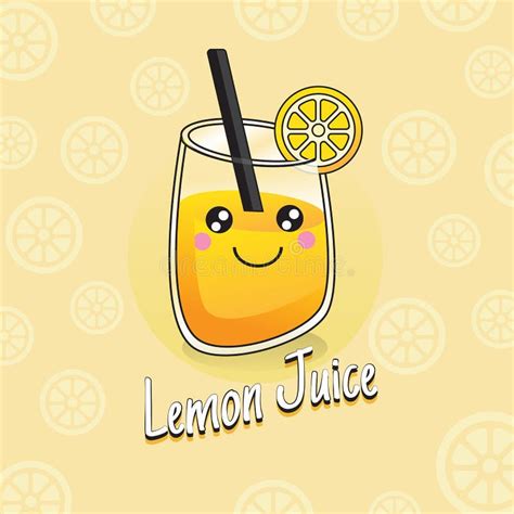 Lemon Juice Cute Illustration Stock Vector Illustration Of Line Food