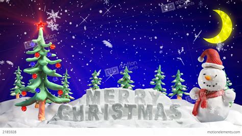 Merry Christmas Clay Greetings Loopable Scene Stock Animation 2185928