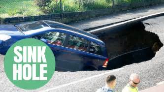 Giant Sinkhole Swallows An Entire Car Whole Youtube