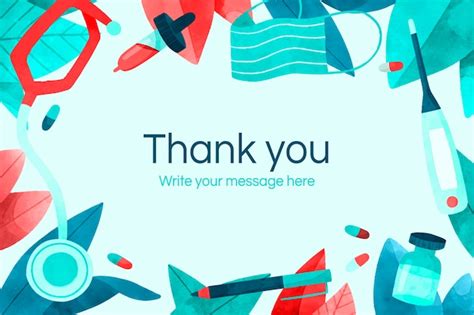 Premium Vector Thank You Message On Medical Background