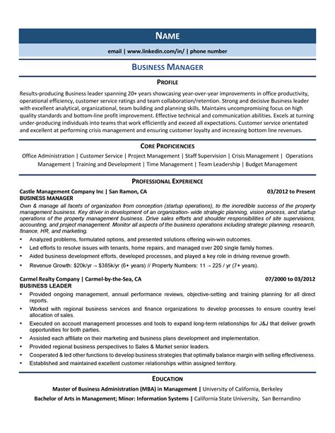 Business Manager Resume Example And Guide 2021 Zipjob